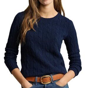 Polo by Ralph Lauren | Cashmere Cable-Knit Crewneck Sweater | Navy | Size S
